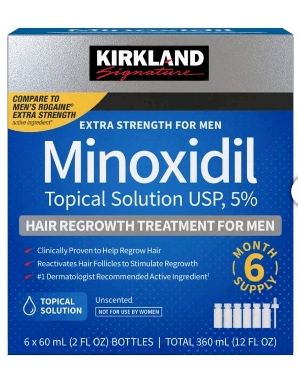 Kirkland Minoxidil 5% Hair Regrowth Treatment 6 Month Supply 6x 2oz NEW SEALED