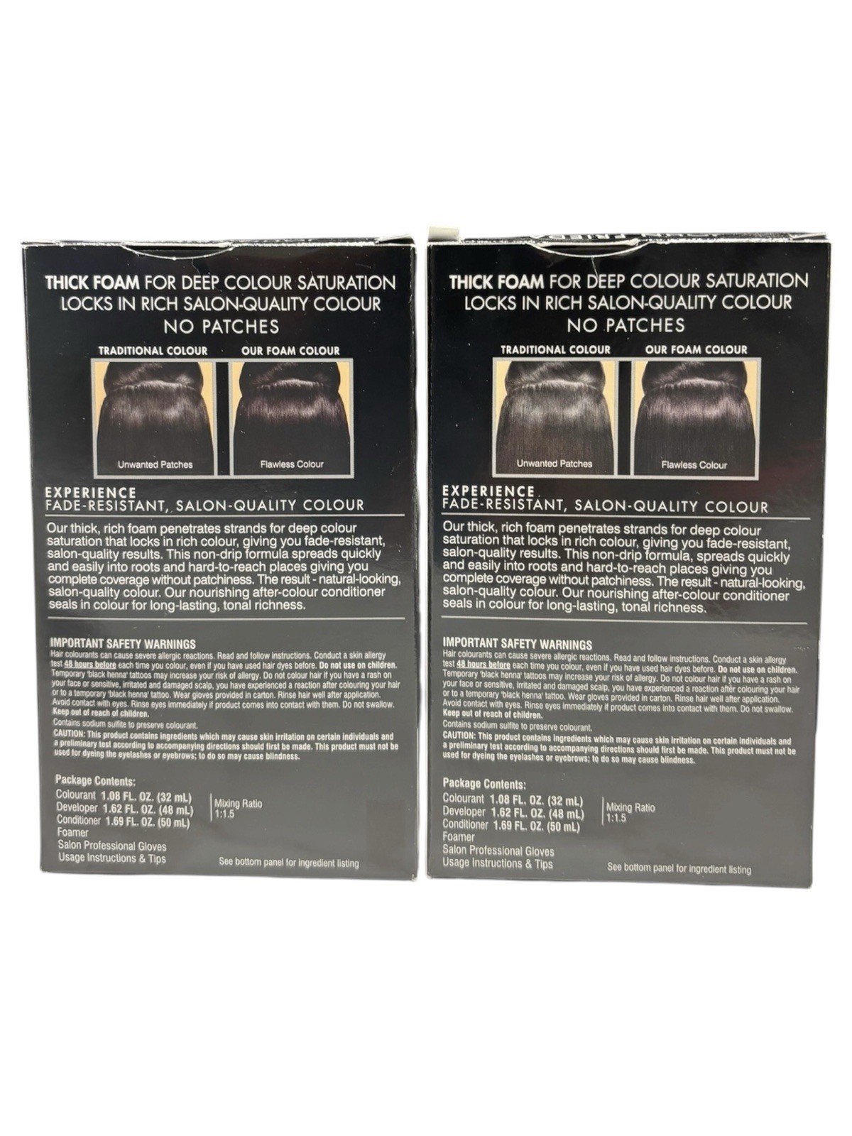 (3) John Frieda Luminous Black Precision Foam Hair Color 2N Natural Black NIB