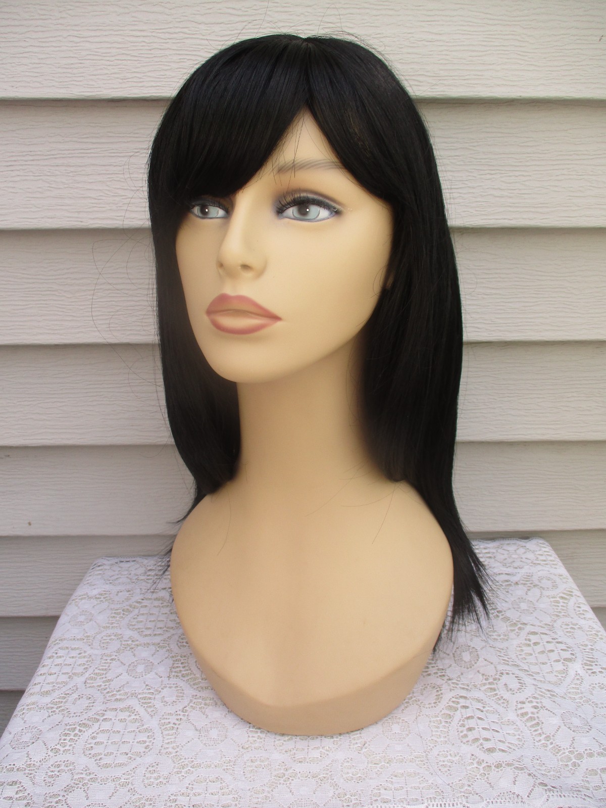 Unbranded MYSTERY WIG Color BLACK Long Sleek Style w/Skin Part