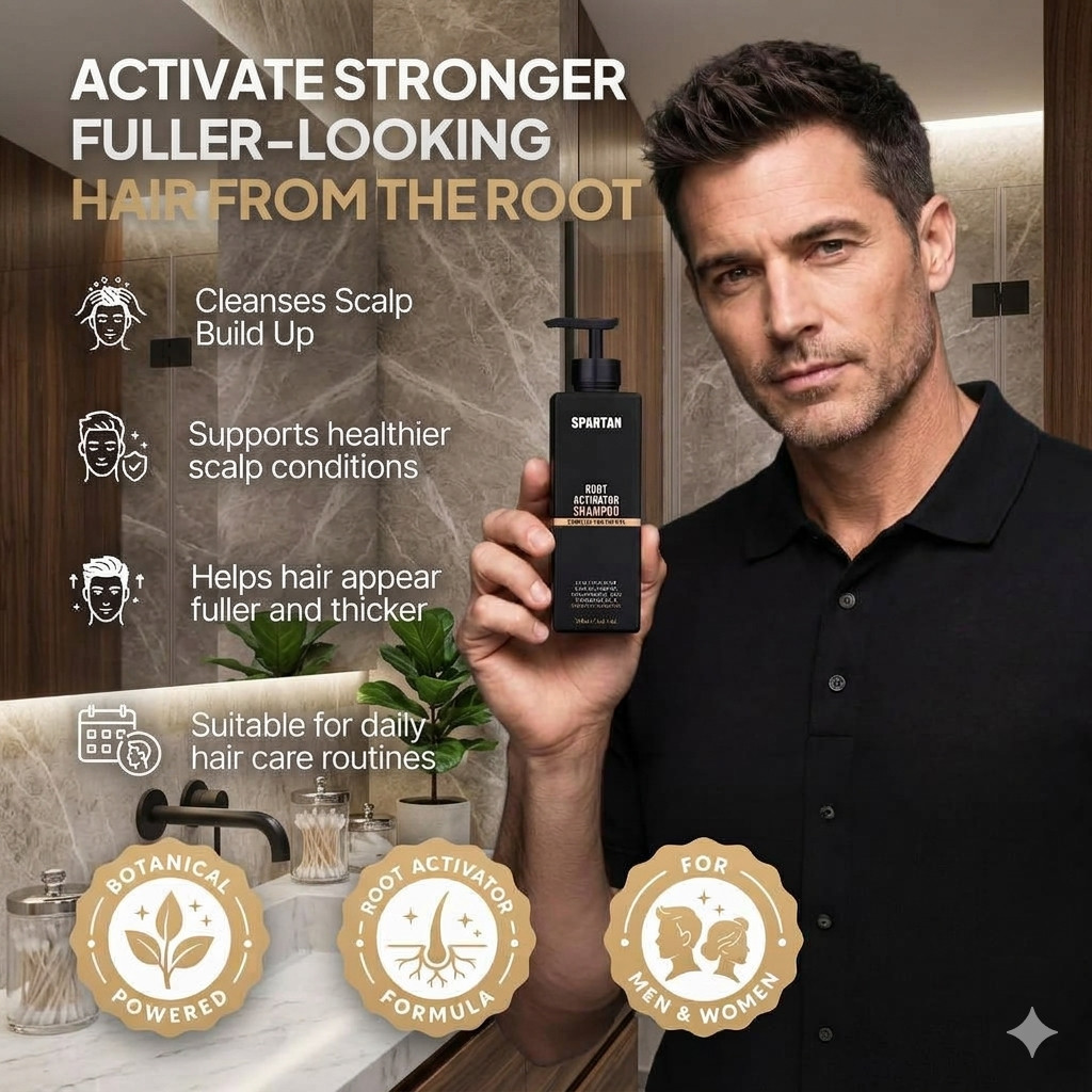 SPARTAN Root Activator Shampoo Hair Growth Thinning Hair Loss Treatment Men