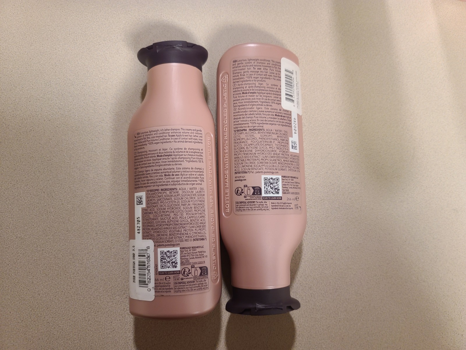 NEW Pureology Pure Volume for Fine Flat Hair Shampoo & Conditioner Set 9 FlOz Ea