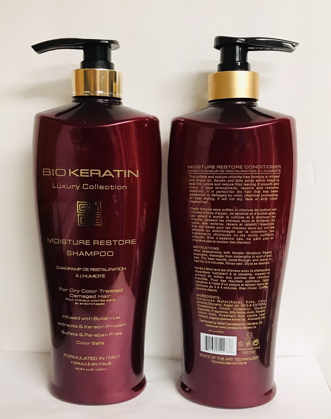 Bio Keratin Luxury Collection Moisture Restore Shampoo & Conditioner 33.8 oz Ea.
