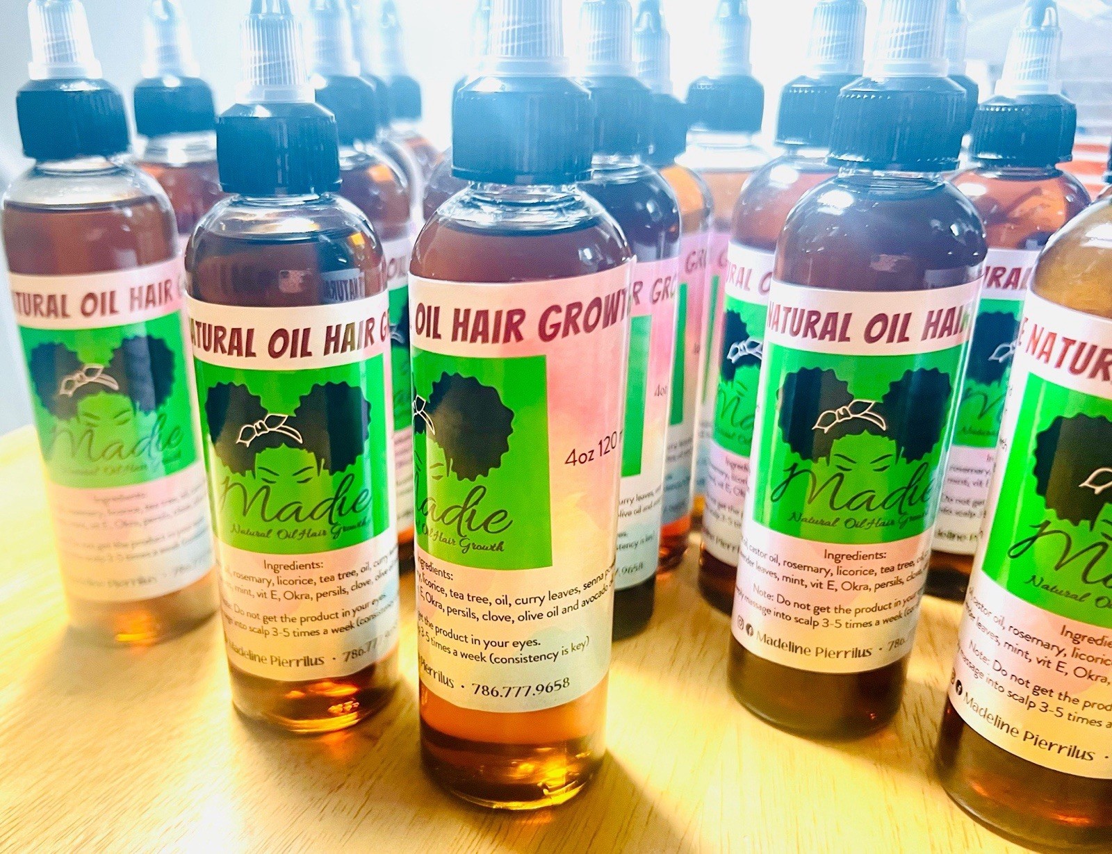 Madie Natural Oil Hair Growth,Oil Rosemary Tea Tree Mint 4 oz/120 ml