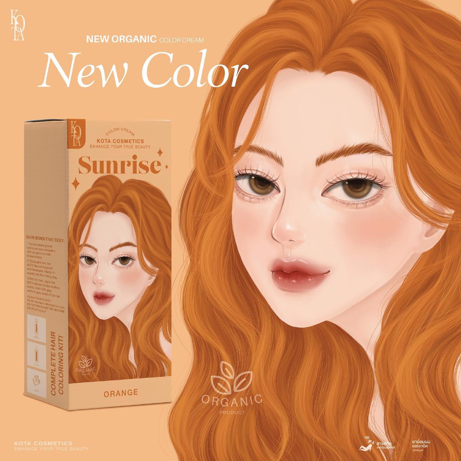 KOTA Hair Color Natural Organic Cream Extract 100g Orange ( Sunrise)