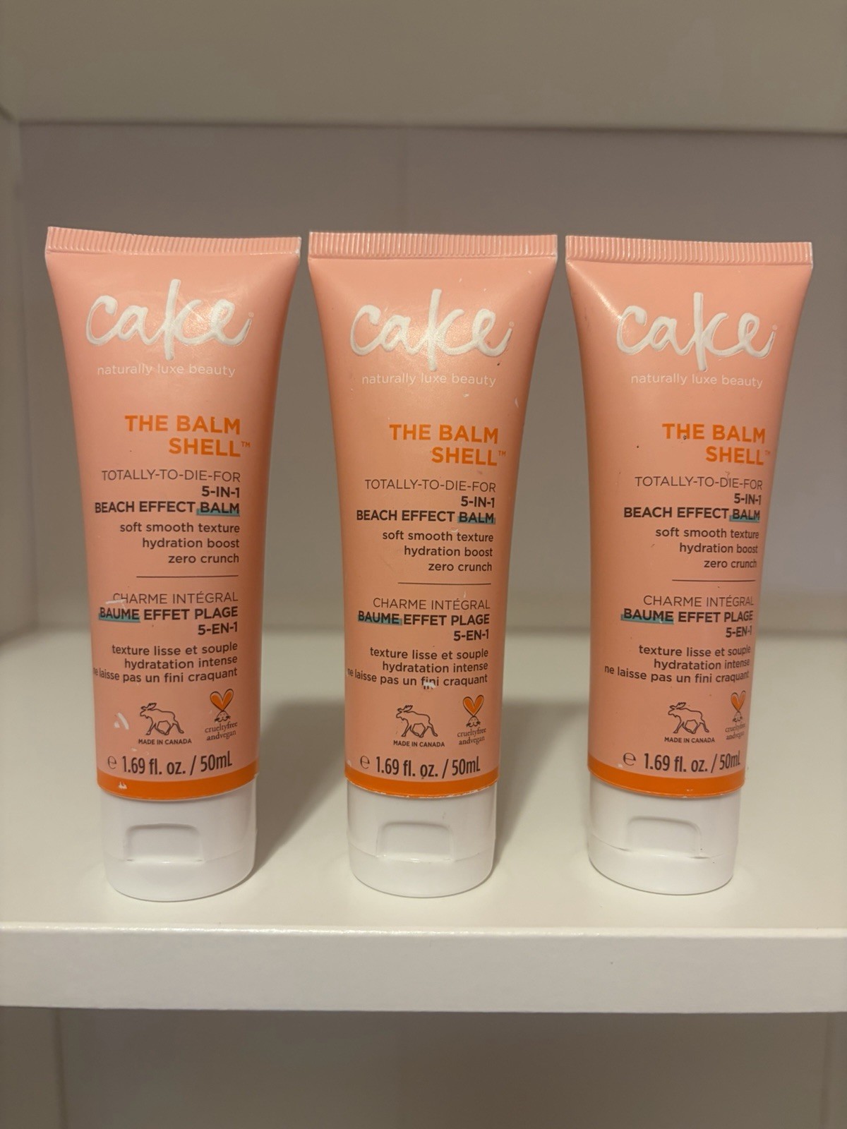 Cake The Balm Shell 5-in-1 Beach Effect Hair Balm 1.69 fl oz (3 pack)