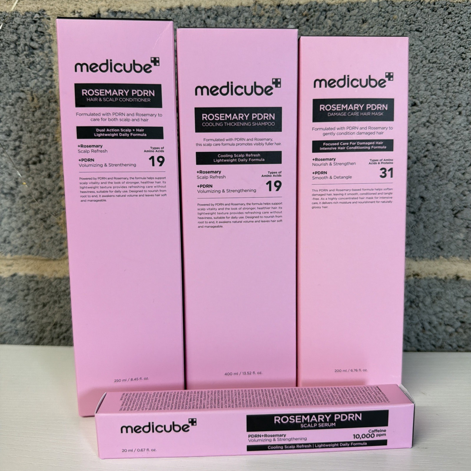 medicube Rosemary PDRN Shampoo Conditioner Mask Serum Set Cooling Volumizing