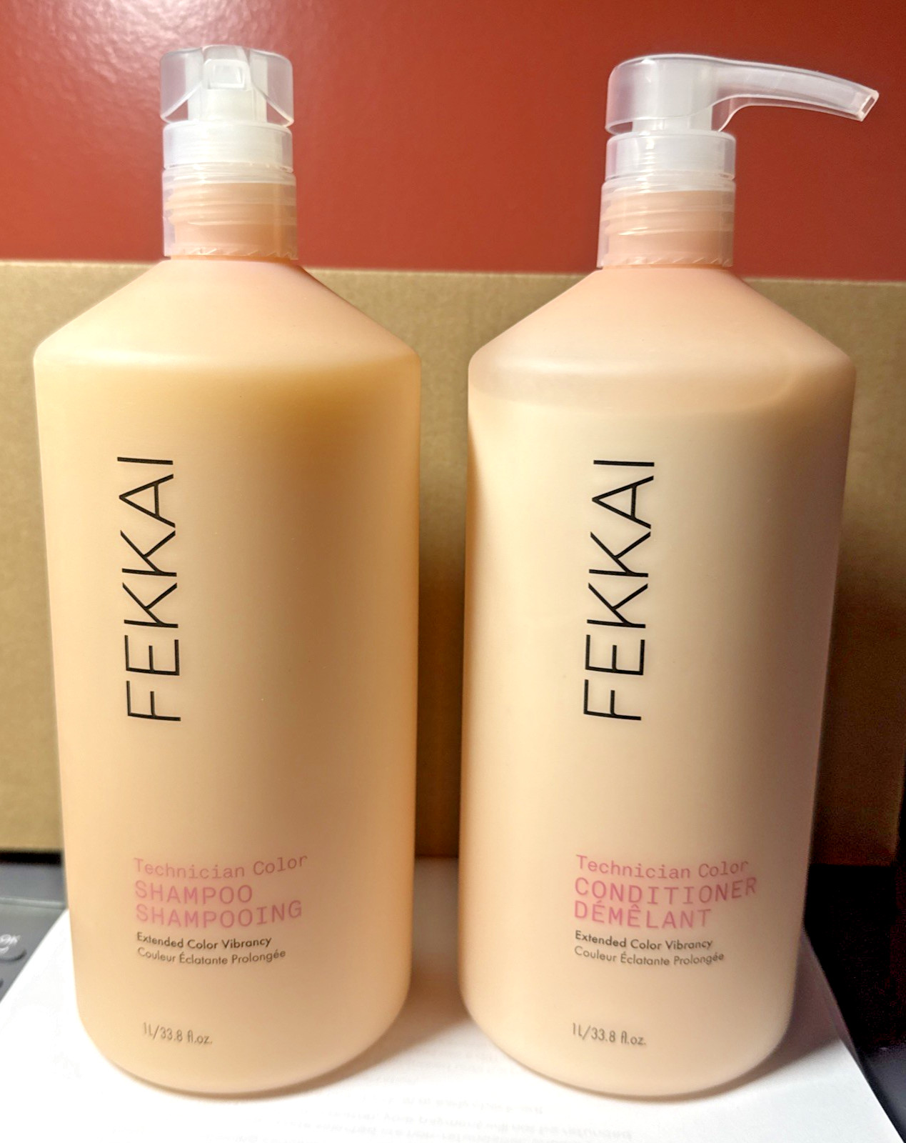 Fekkai Technician Color Shampoo and Conditioner Set Jumbo, 33.8 FL OZ / 1L EACH