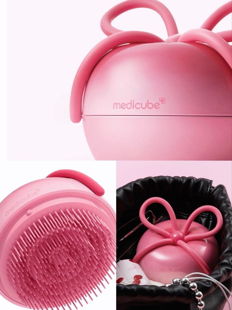 medicube x FOREVER CHERRY Ribbon Cherry Hair Brush RED Limited Edition