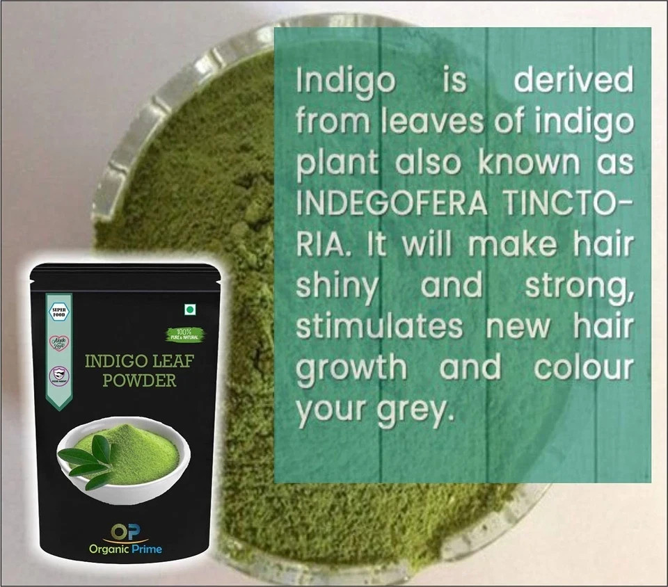 Organic Prime 100% Pure Indigo Powder for Hair Dye | Natural Black Color