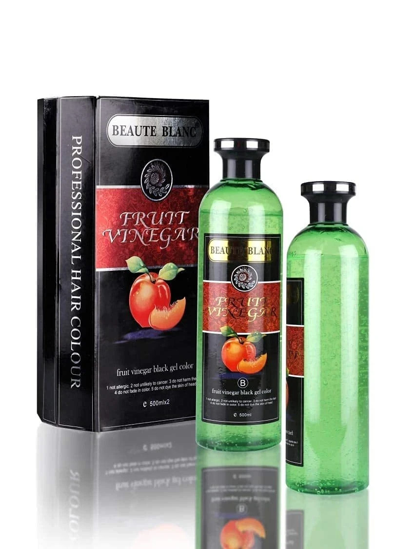 Aravli Beaute Blanc Fruit Vinegar Gel Hair Color, Natural Black 500ml pack of 2