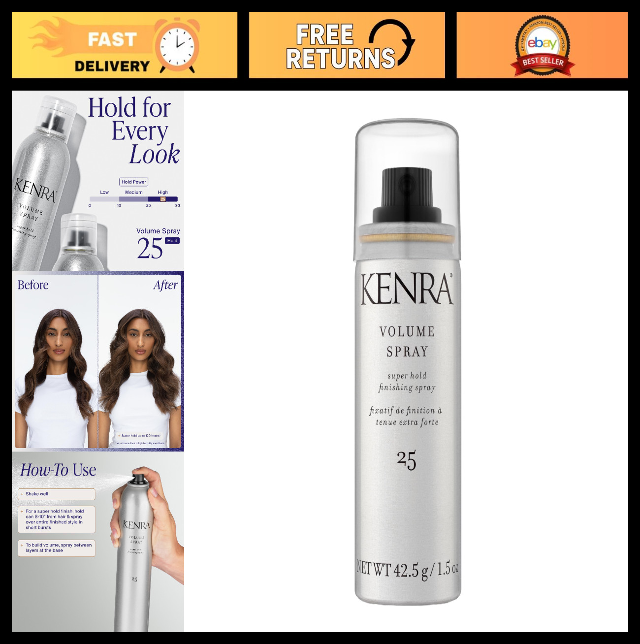 Super Hold Hairspray 25 | Flake-Free, Fast-Drying, Wind & Humidity Resistant | A