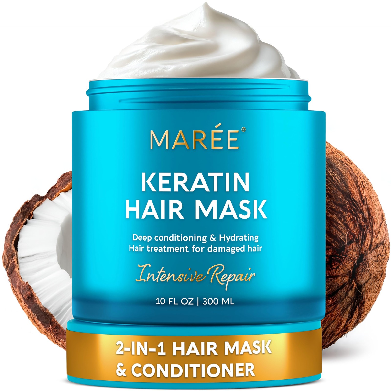 Deep Conditioning Hair Mask for Damaged 10 Fl Oz (Pack of 1), White