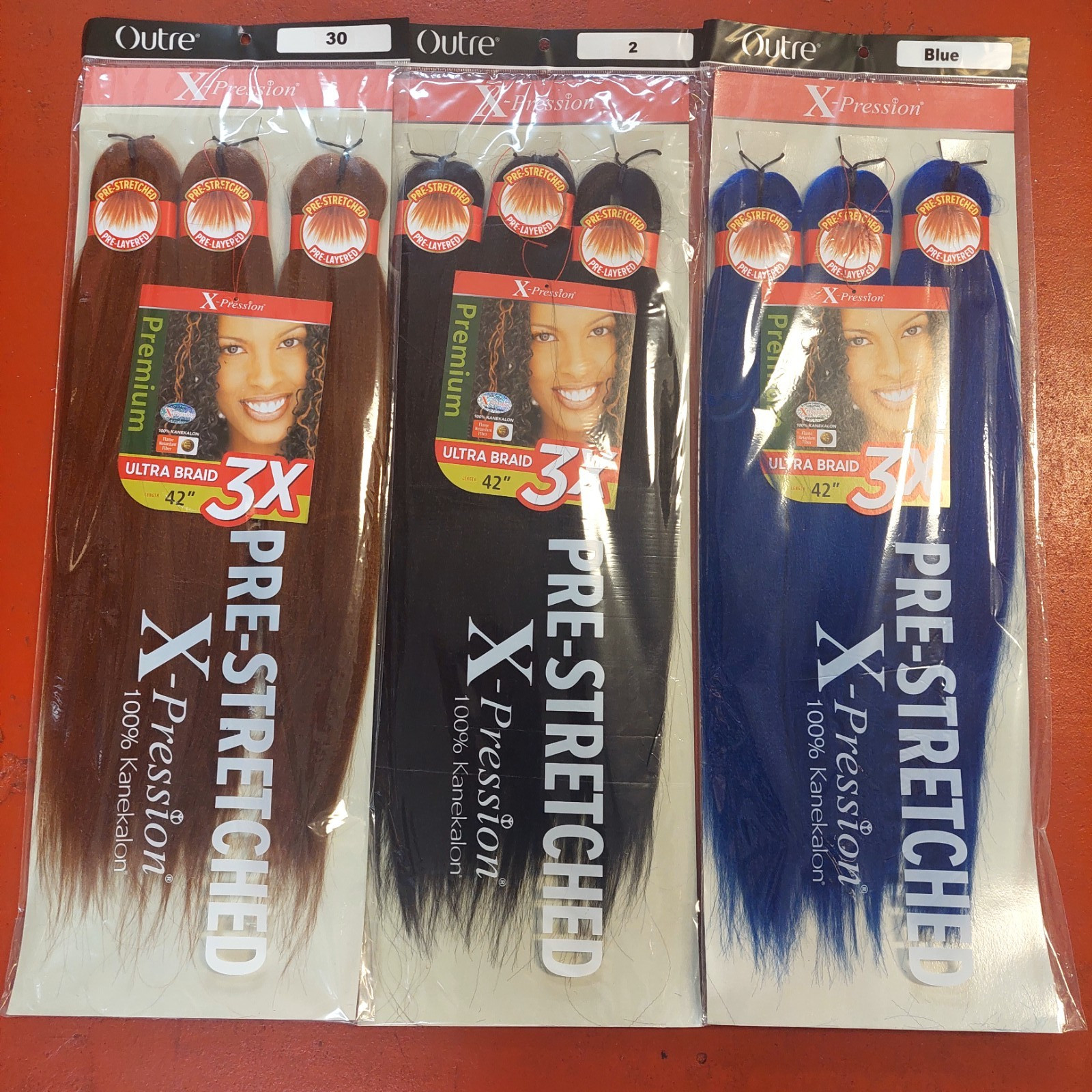 3-PACK Pre-Stretched Braiding Hair 3X 42″ X-Pression all colors #2 #4 #1 #1B