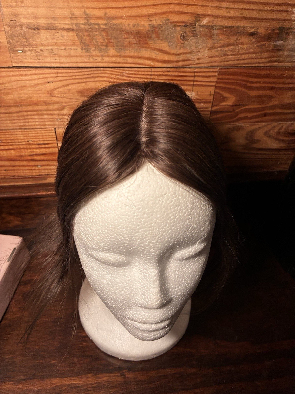 10” Remy Human Hair Topper, Silk Top Clip In, 2B Dark Brown, No Bangs