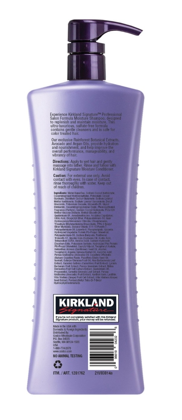Kirkland Signature Moisture Nourish+Hydrate Shampoo 33.8 Fl Oz