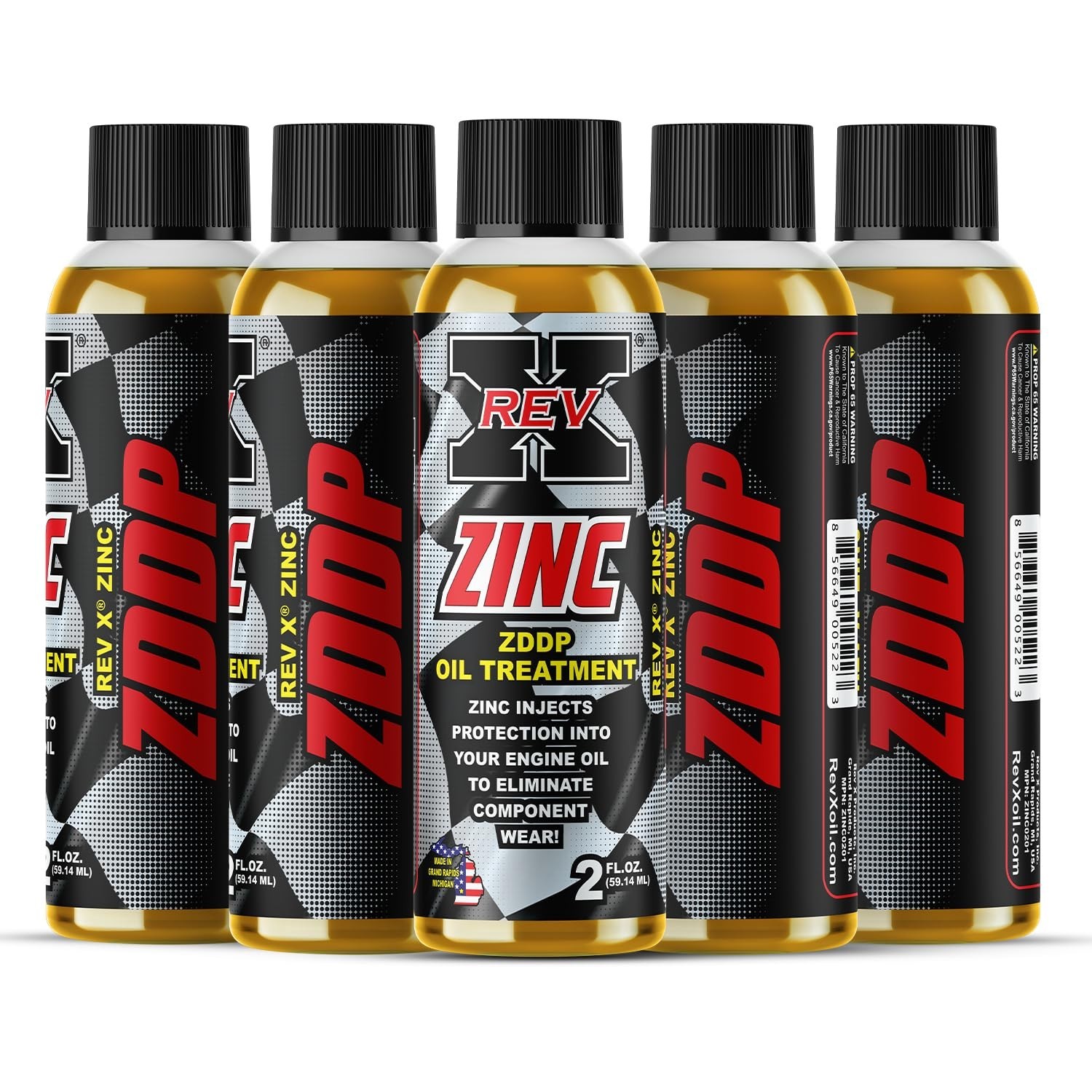 Zinc ZDDP Oil Additive – 2 fl. oz. (5 Pack) – Engine Protection & Performance Bo