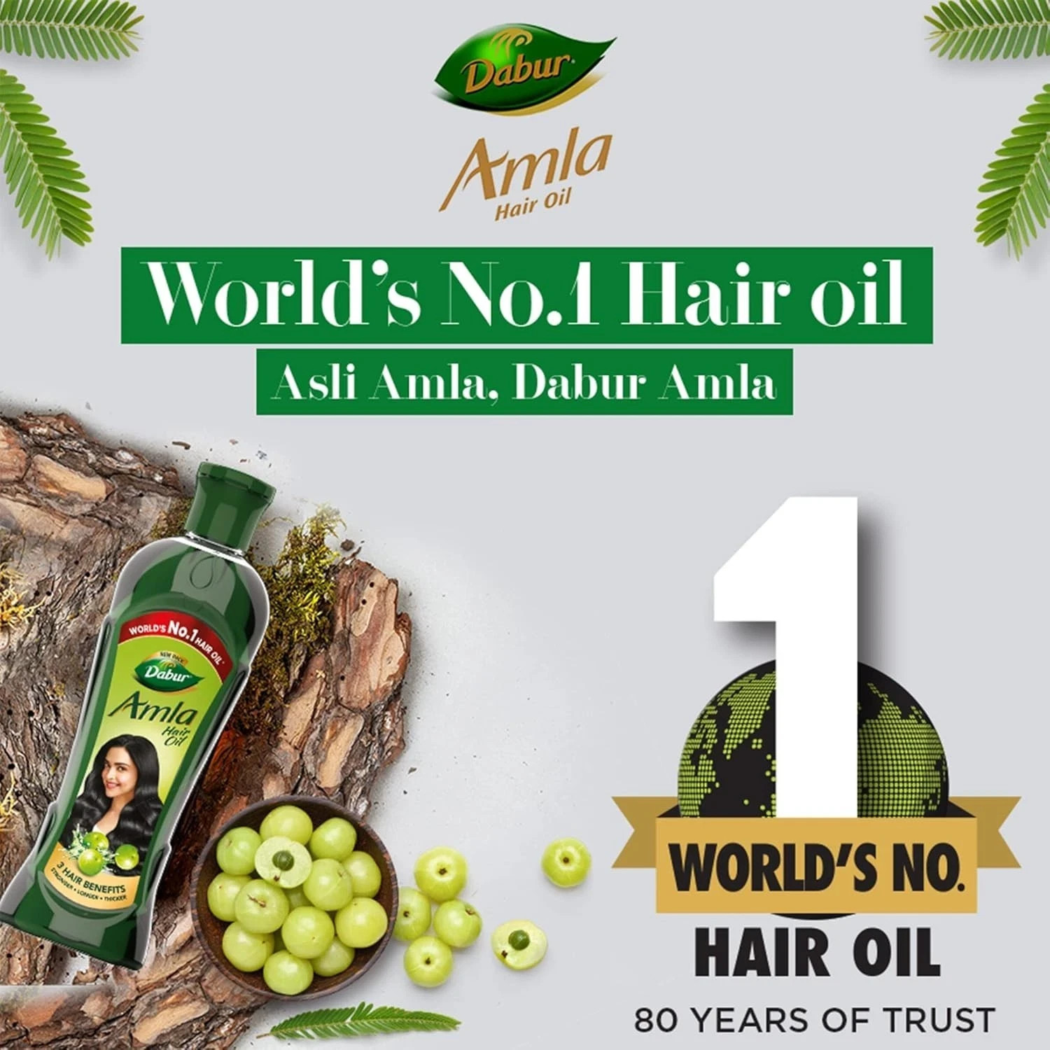Dabur Amla Hair oil for Stronger, Longer and Thicker Hair -180ml