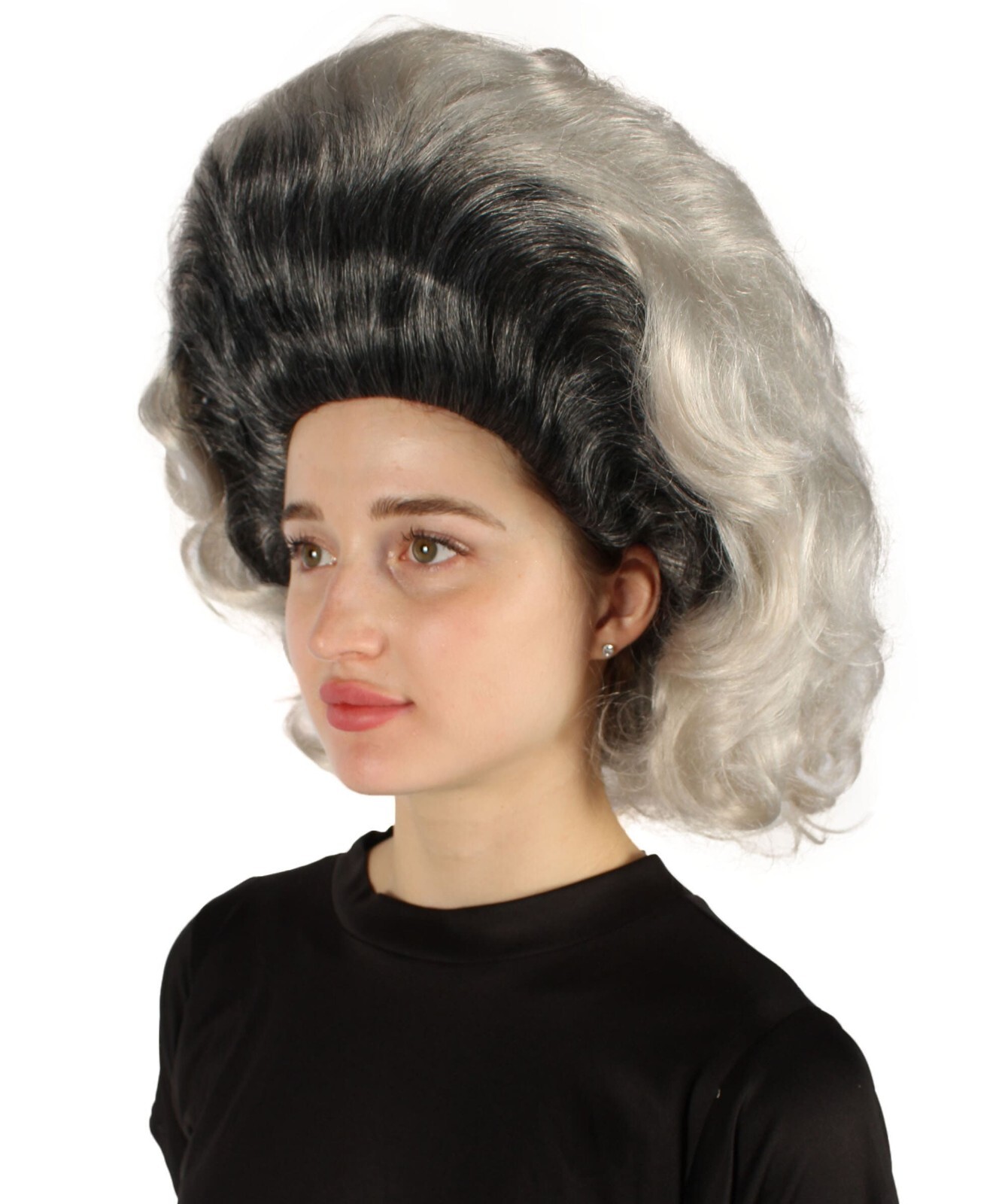 Adult Unisex Drag Queen Grey-black Beehive Wig, Non-flammable Synthetic HW-7046