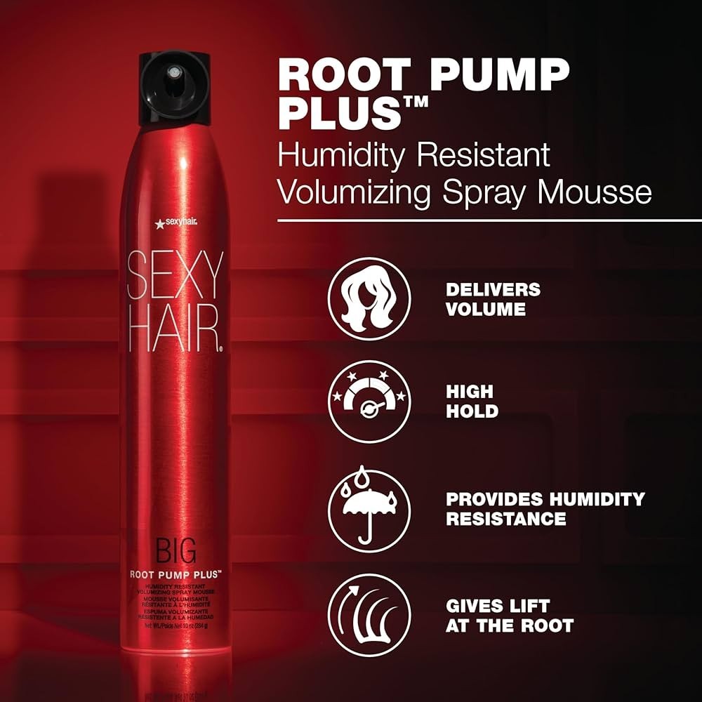 2 Pack SexyHair Big Root Pump Plus Volumizing Spray Mousse, 10 oz