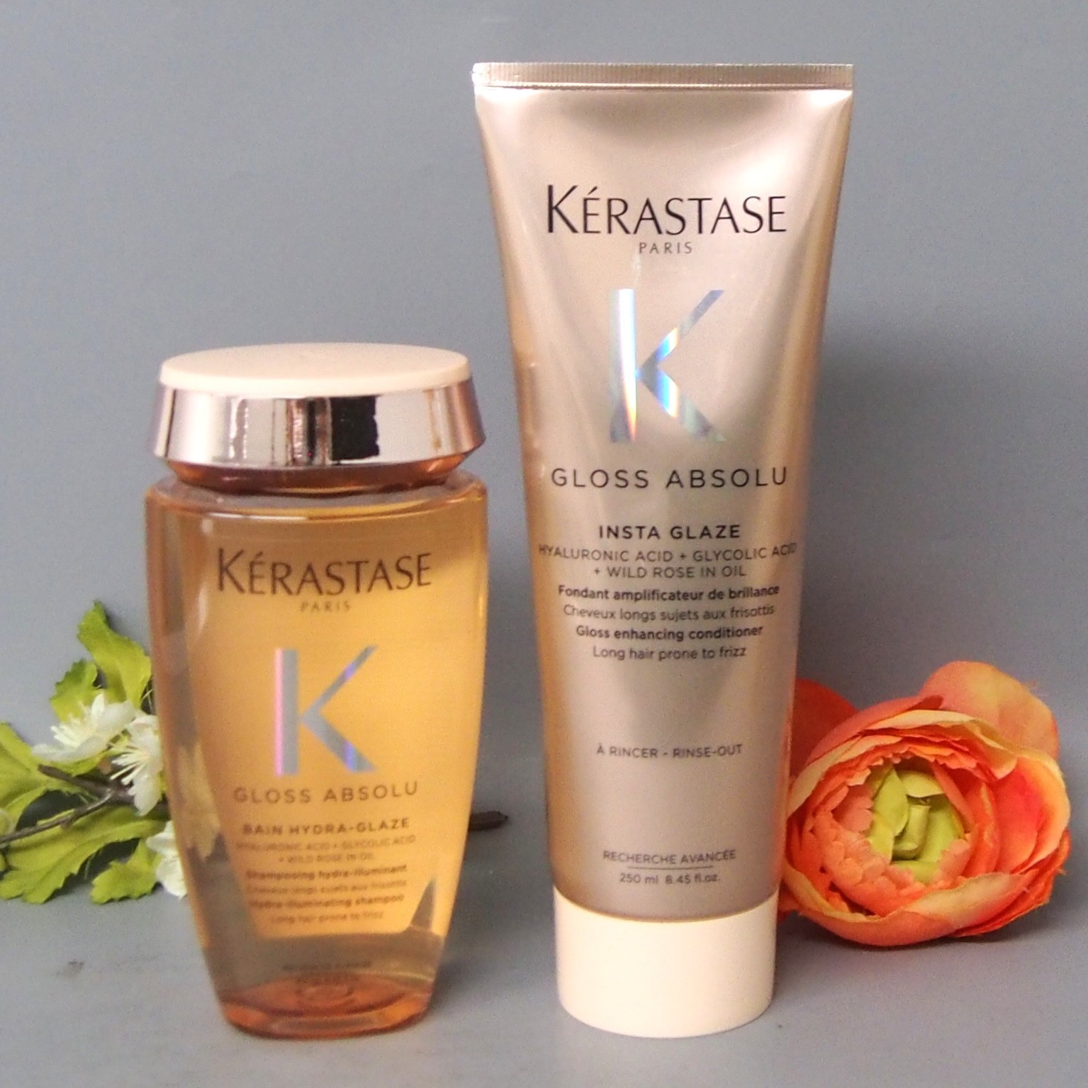 Kerastase Gloss Absolu Bain Hydra Glaze & Fondant Insta Glaze 250ml / 8.45oz