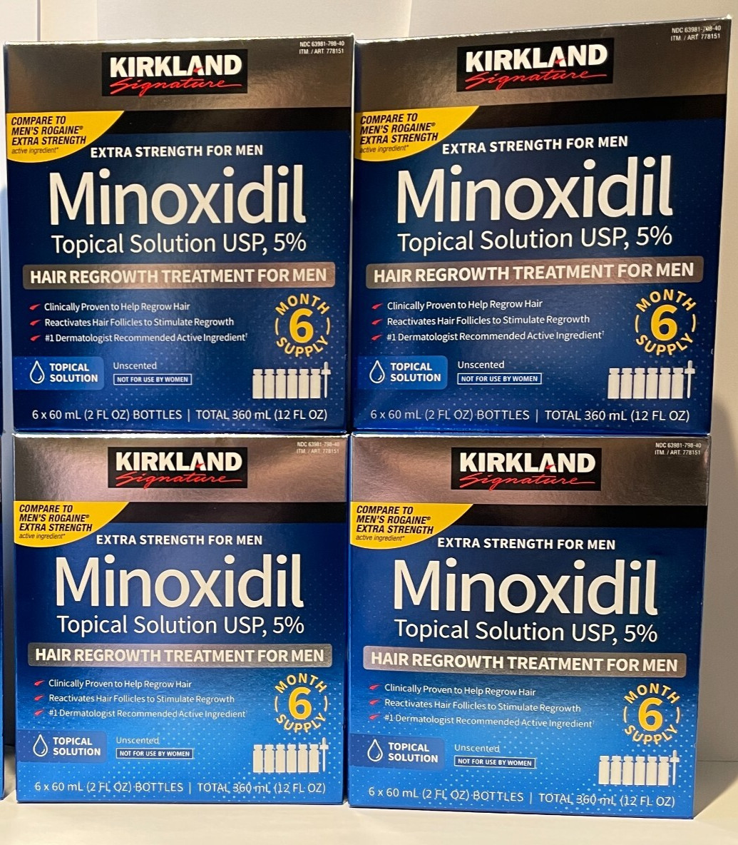 KIRKLAND 5% Minoxidil Solution (24 Month, 4 Boxes) Men Hair Regrowth EXP: 12/26