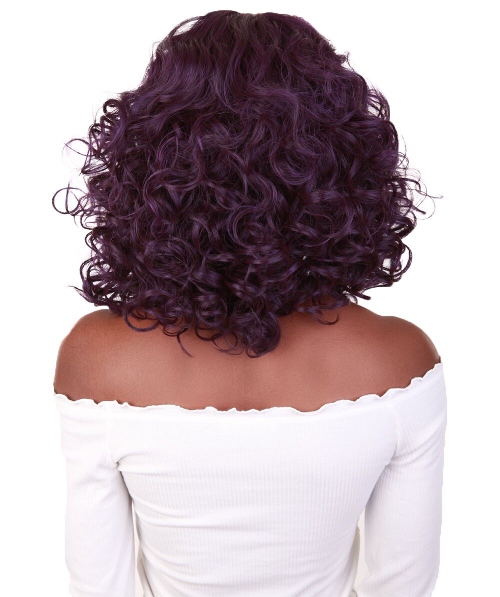 Curly 13 in 4X4 Hand Tied Lace Front Wig, Violet Blend