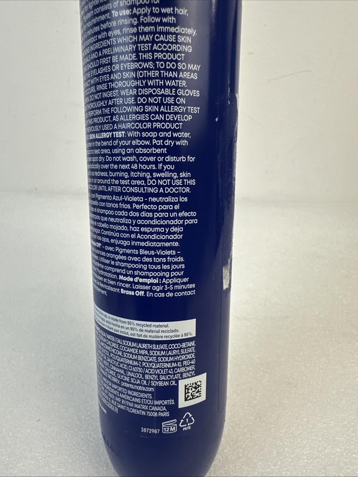 MATRIX BRASS OFF Blue Shampoo for Brunettes Neutralizes Dyes ~ 10.1 fl. oz.