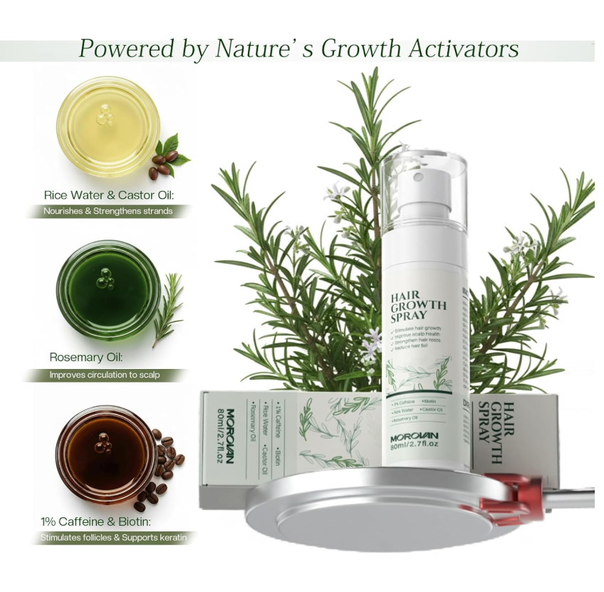 Hair Growth Spray Rosemary Oil Biotin Caffeine Castor Oil Anti Hair