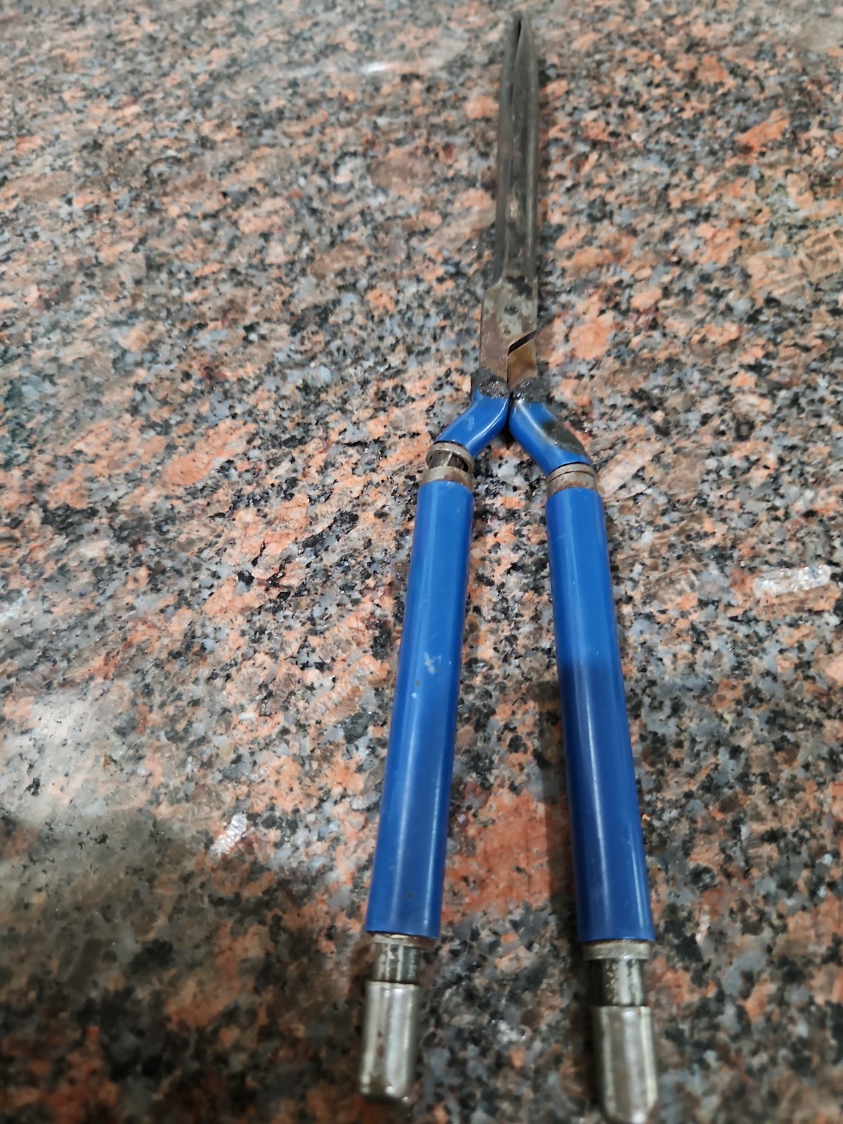 Solingen VTG Antique Metal Hair Curling Iron Blue Salon Hair Stylist Germany