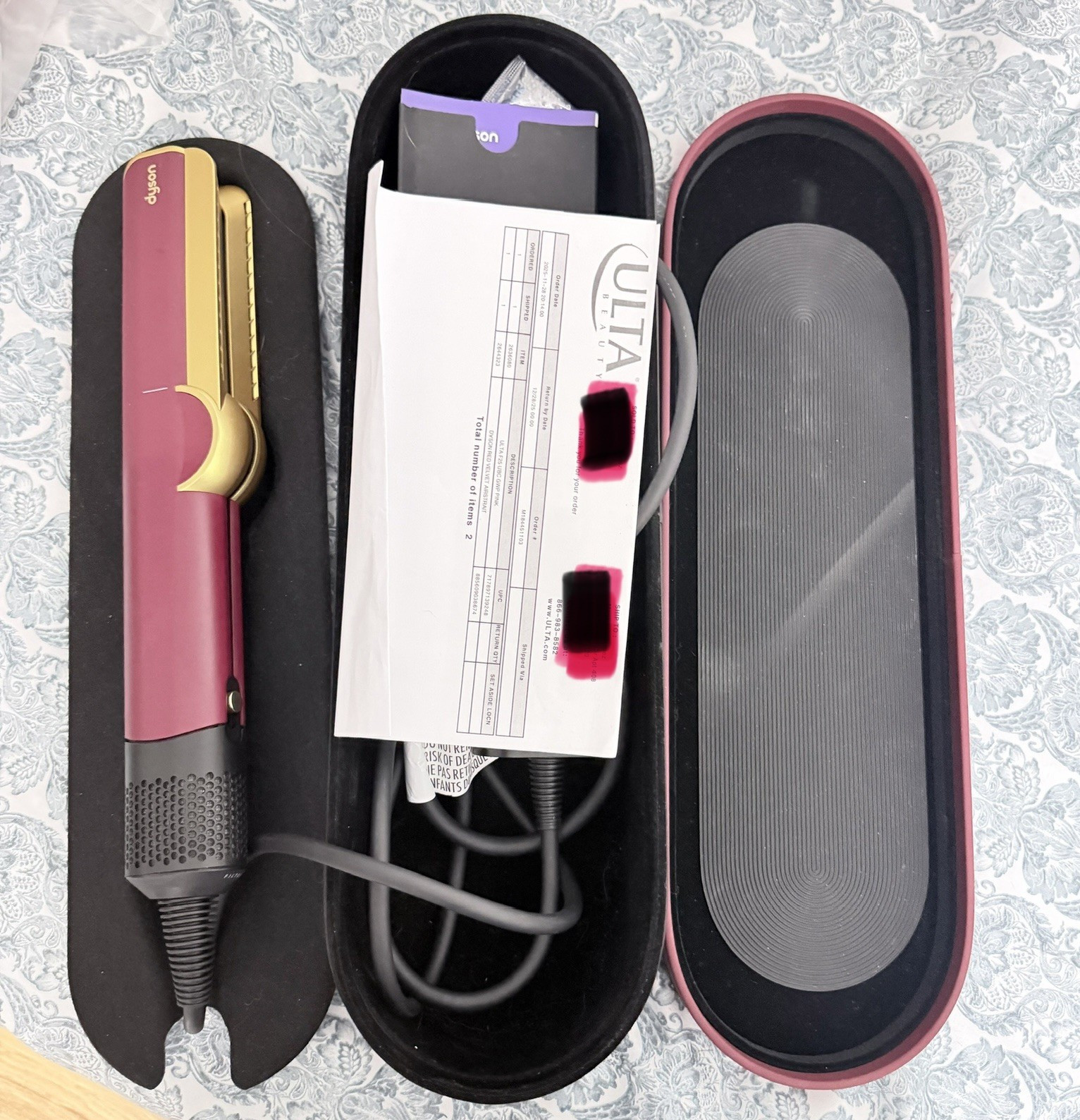 Dyson Airstrait w/ Storage Case Papers Electric Pink/Gold