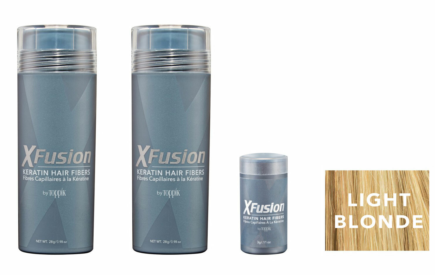 Xfusion Keratin Hair Fibers Two Pack – 2 x 28g /0.98 oz + FREE 3gr travel fibers