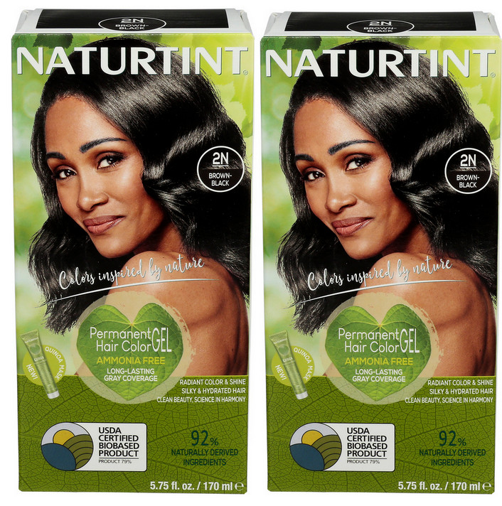 Phergal Naturtint 2N Brown Black Permanent Hair Color 165mL 5.28 fl oz Pack of 2