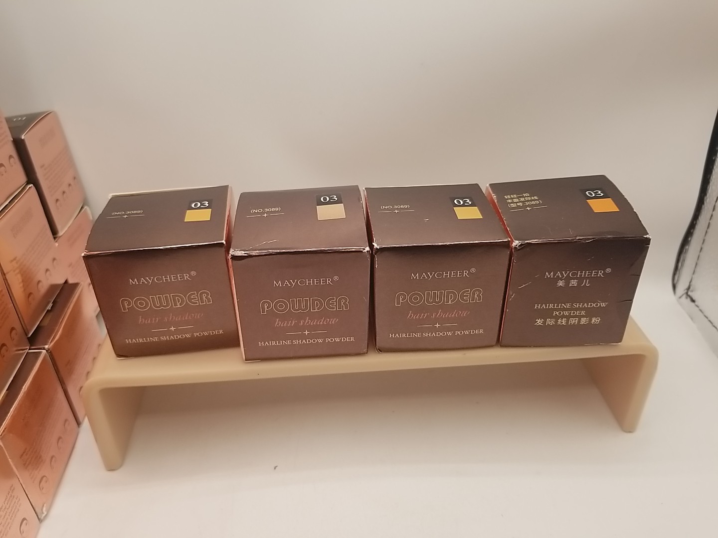 Lot Of 4 Maycheer Hairline Shadow Powder # 03 Light Brown NEW Exp 2028