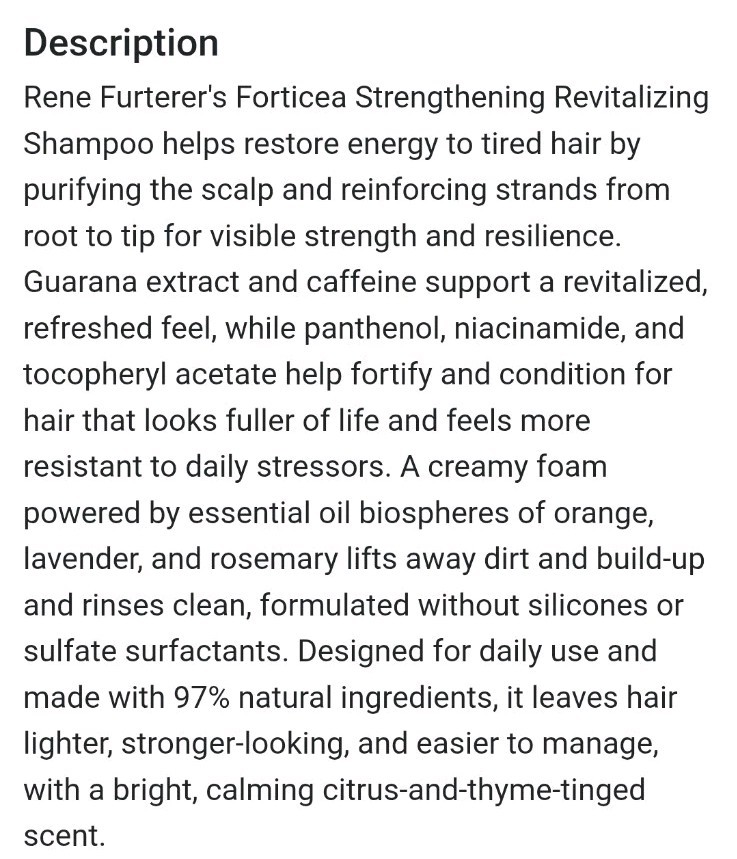 Rene Furterer Shampoo Combo Triphasic Thickening + Forticea Strengthening 6.7 oz