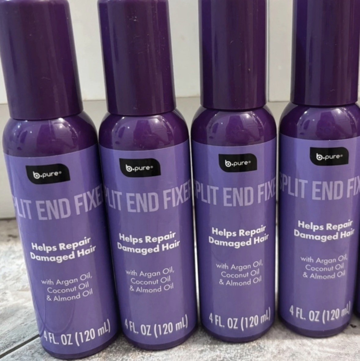 ( 4 Packs) Of B-Pure Splint End Fixer Helps Repair Damaged Hair 4floz/120ml