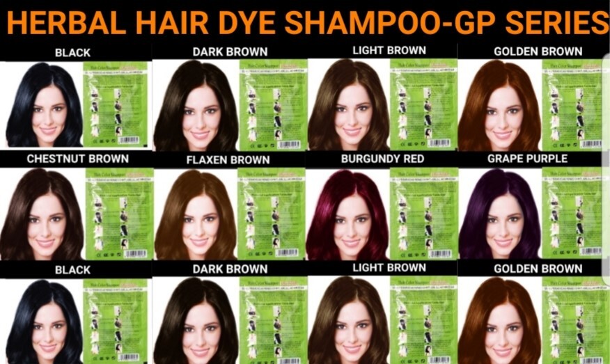 5 PCS PURPLE HERBAL HAIR DYE SHAMPOO COLOR GRAY&WHITE HAIR IN MINUTES WOMEN&MEN