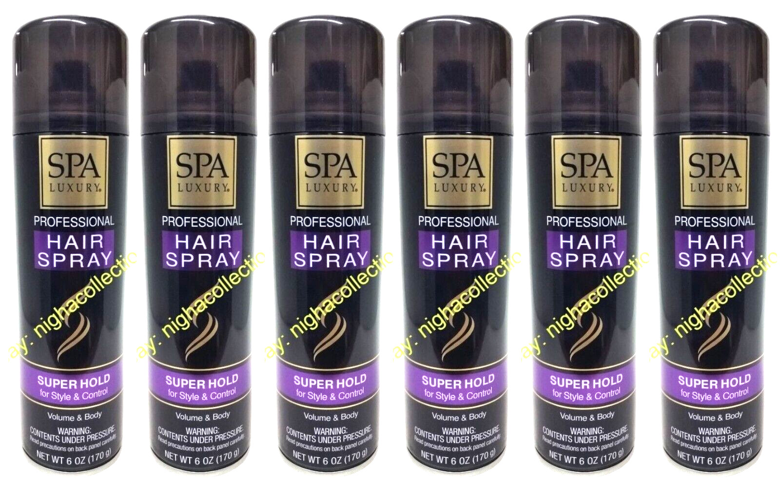 Lot 6 S.Luxury Professional Volume Body Super Hold Hair Spray 6oz