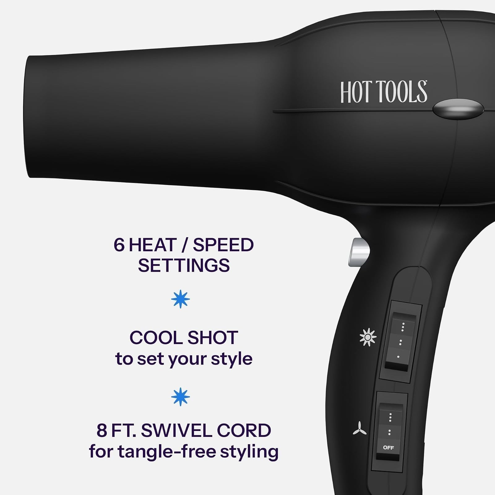 HOT TOOLS Pro Artist 1875W Turbo Ionic Hair Dryer – Fast Drying, Lightweight