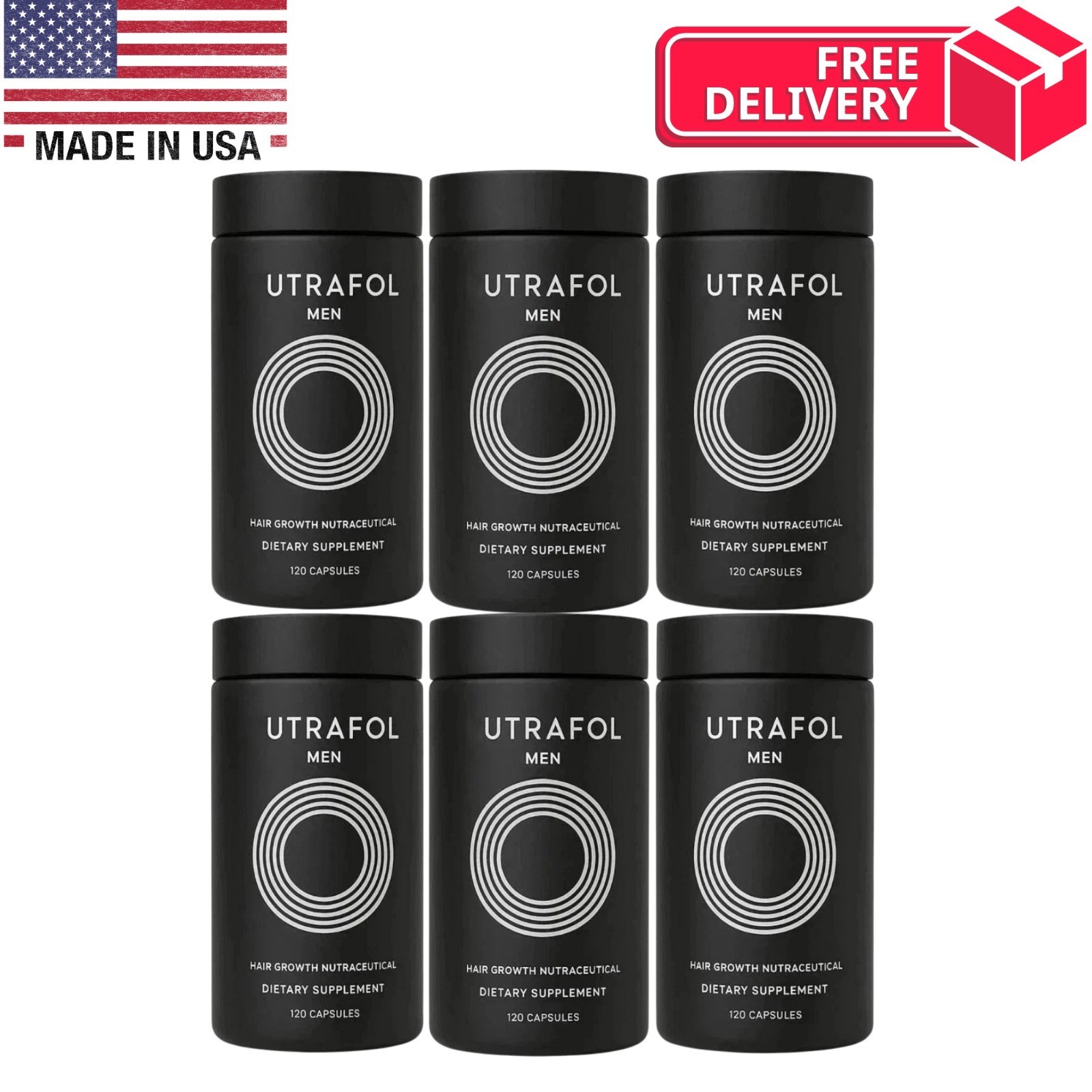 Pack of 6 Men’s Hair Total 720 Capsules Exp 06/2027 ship from USA