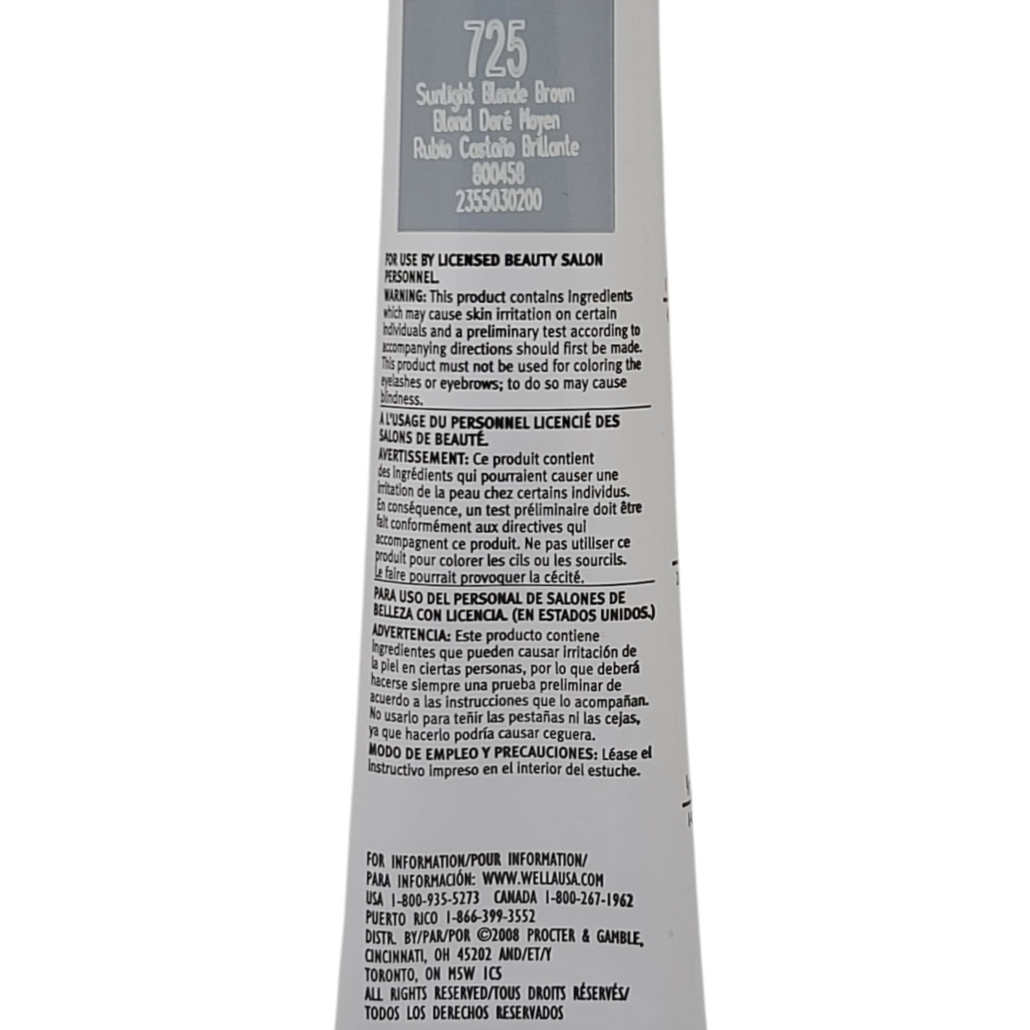 24 Pack Wella Color Charm Permanent Gel Hair Color 725 Sunlight Blonde Brown 2oz