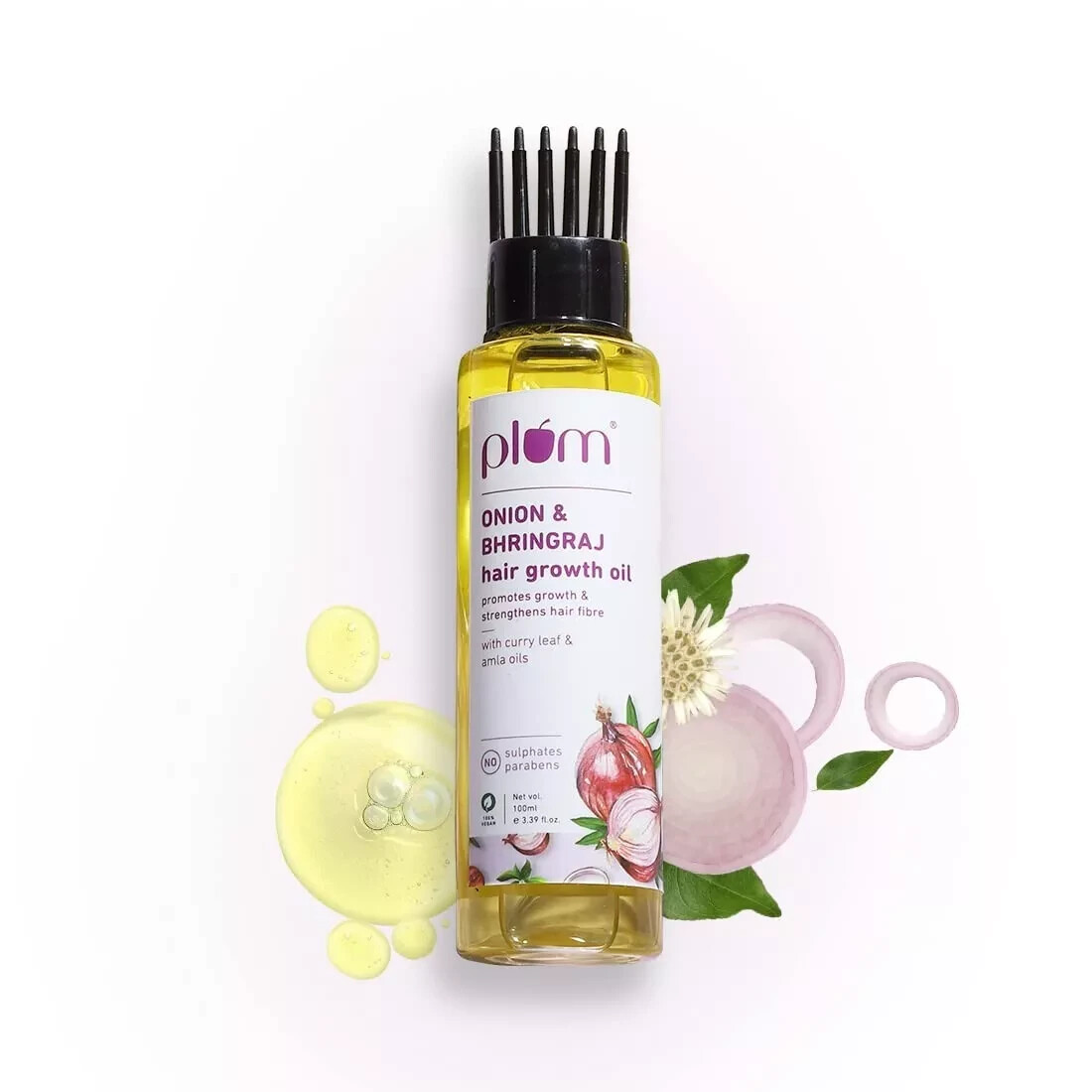 Plum Onion Hair Oil for growth with Bhringraj, Curry Leaf and Amla Oils 100 ml