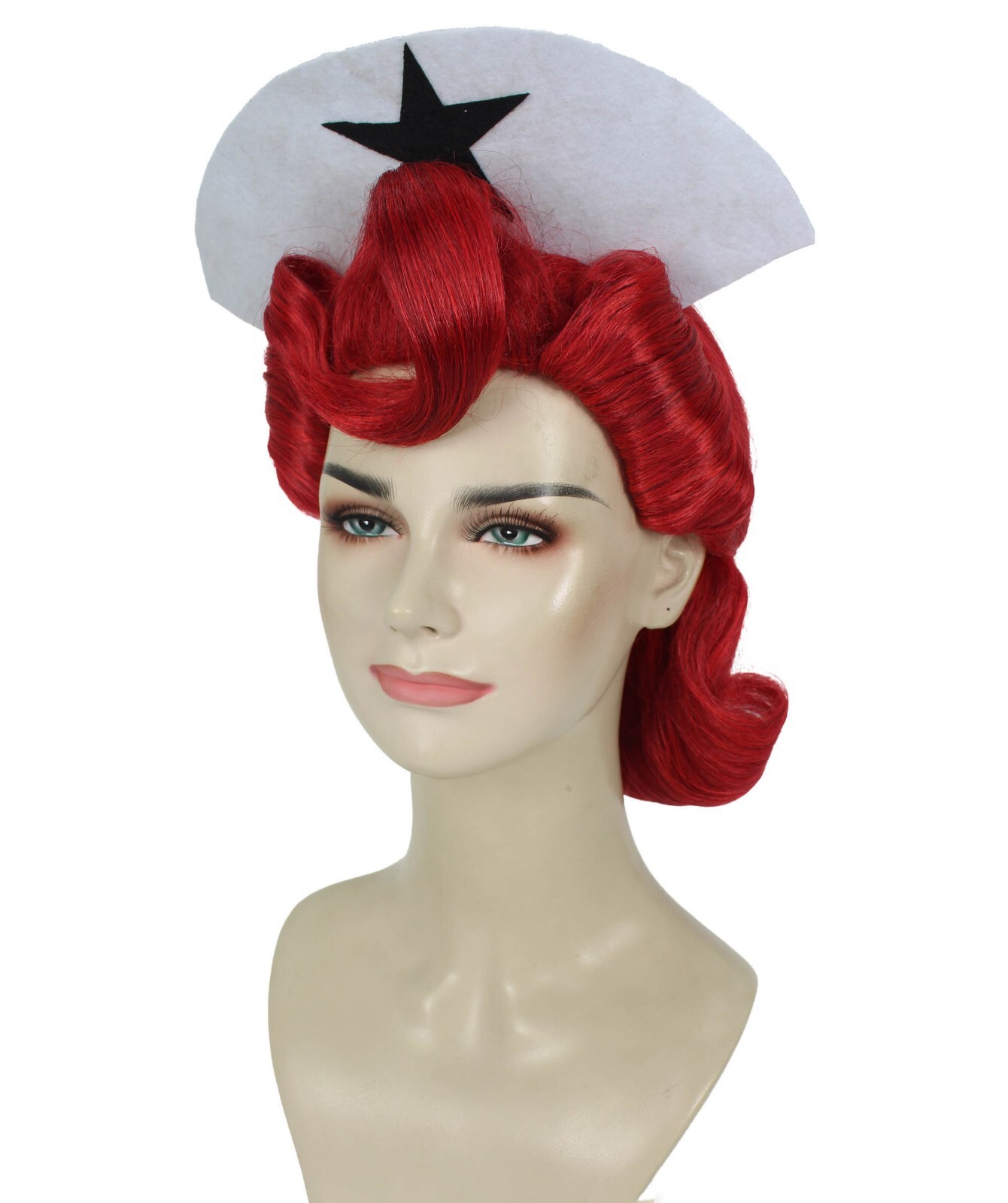 HPO Adult Unisex Dark Red Drag Queen Wig, Best for Halloween, Flame-retardant