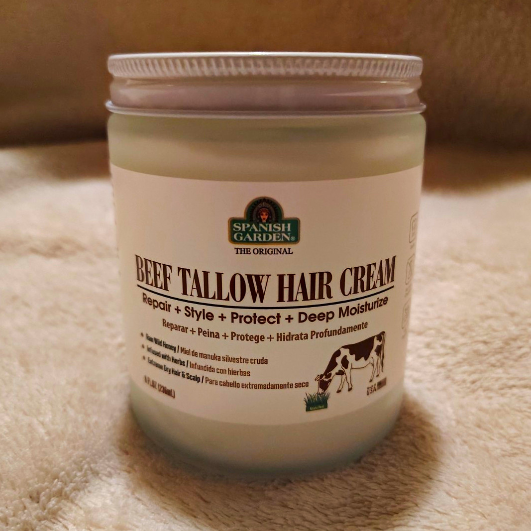 Spanish Garden The Original Beef Tallow Hair Cream, Dry Hair, 8 fl oz