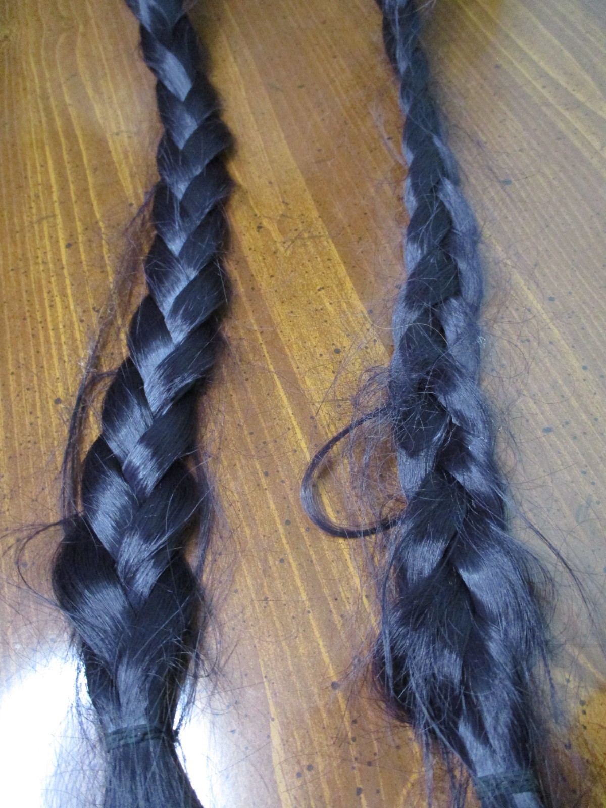 40″ black purple mix BRAIDED long WIG – unbranded