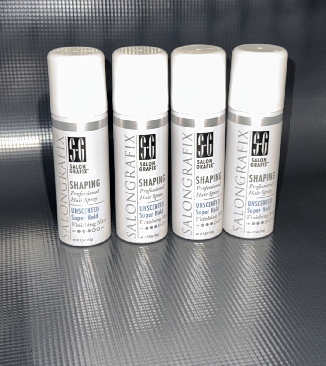 4X Salon Grafix Professional Shaping Hair Hairspray Super Hold Unscented 1.5 Oz