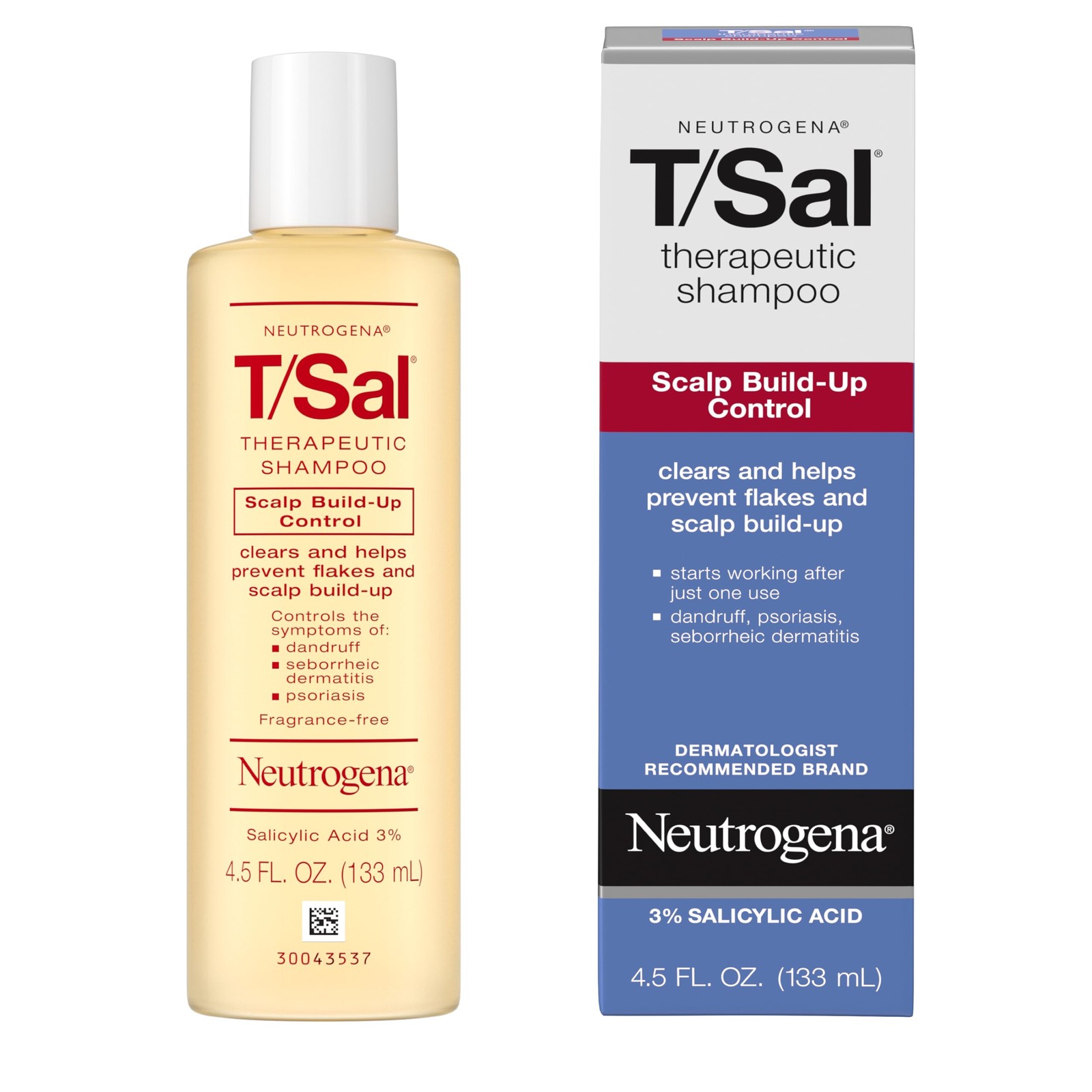Neutrogena T/Sal Therapeutic Dandruff Shampoo, 4.5 Fl Oz (Pack of 1), Clear