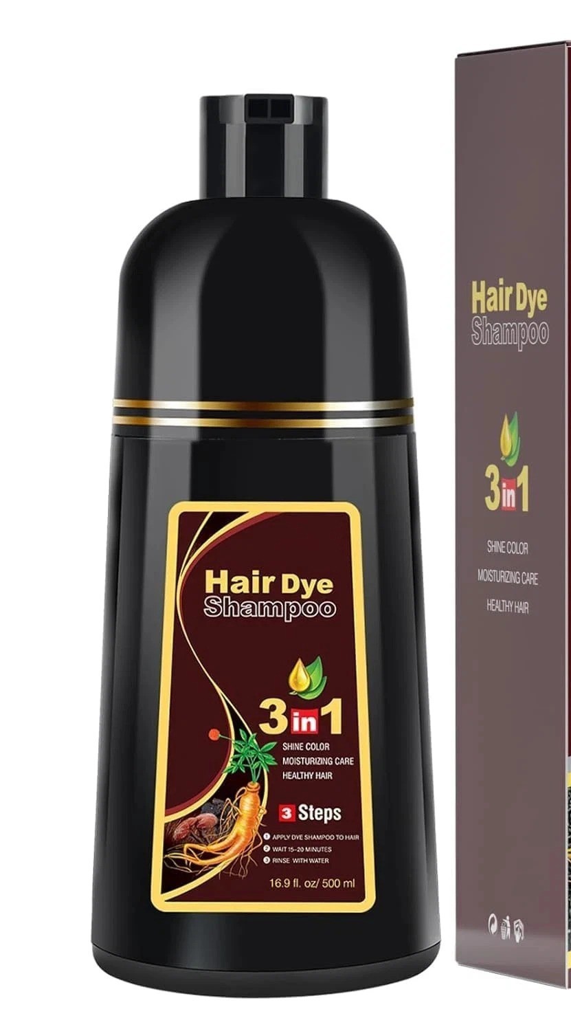 Black Hair Dye Shampoo 3 in 1 Instant Color Herbal Ingredients for Men/Women US