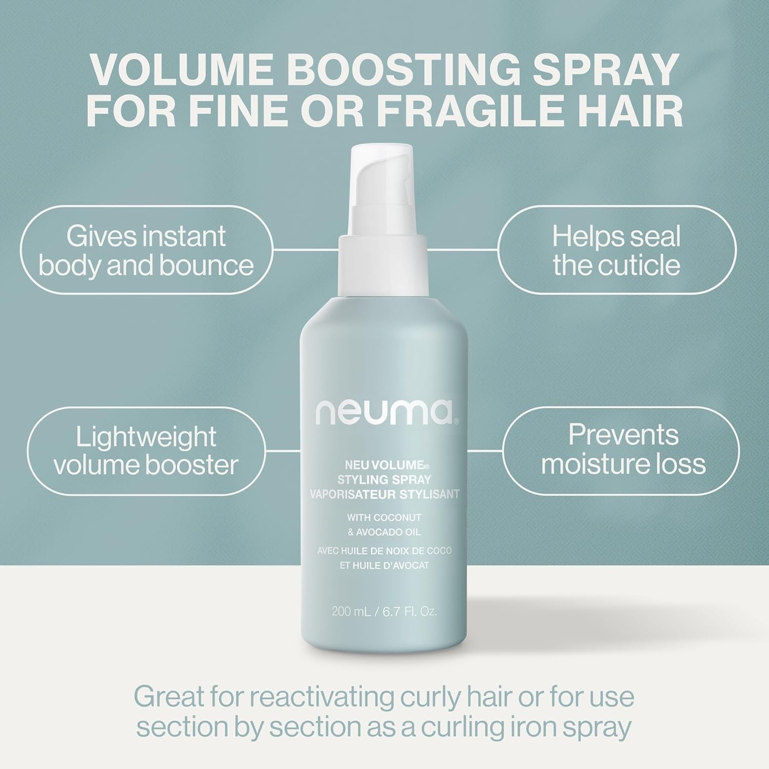 Neuma – Neu Volume Styling Spray, 6.7 Fl Oz/200 mL ($29+ Value)
