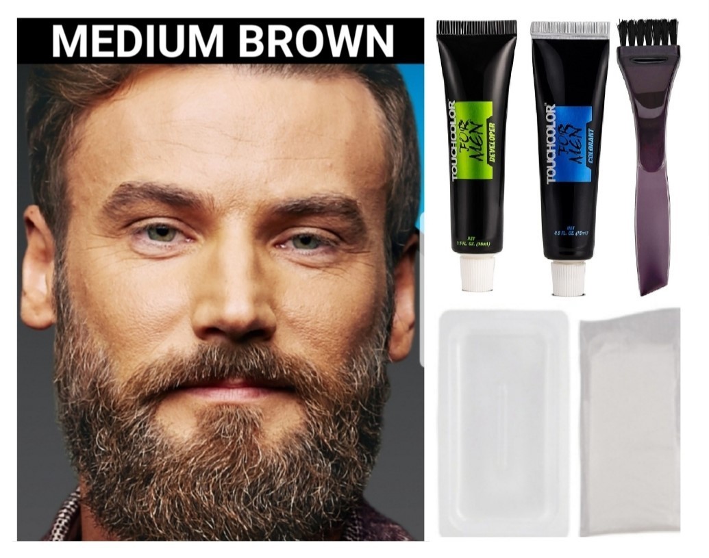 Beard & Mustache Hair Dye Cream – Fast Gray/White Coverage Black/Brown/Blonde