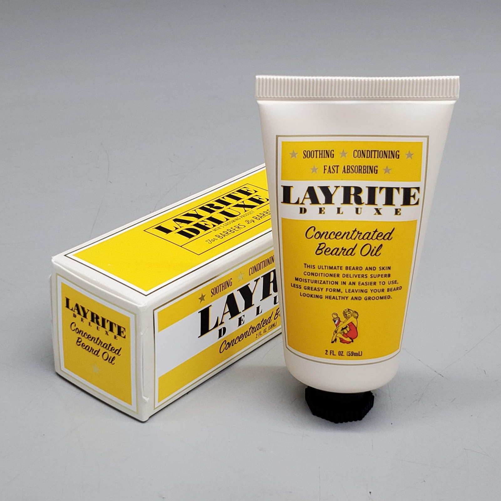 LAYRITE DELUXE Concentrated Beard Oil 2 fl oz Soothing Conditioning Fast Absorbi